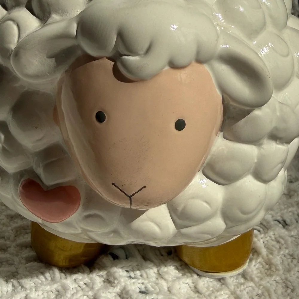 Lamb Coin Bank | Ceramic Sheep Piggy Bank | Baby Nursery Decor
